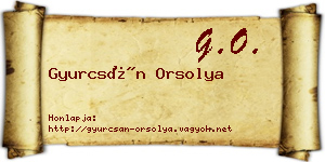 Gyurcsán Orsolya névjegykártya